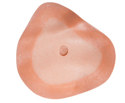 A breast prosthesis rotating counter-clockwise